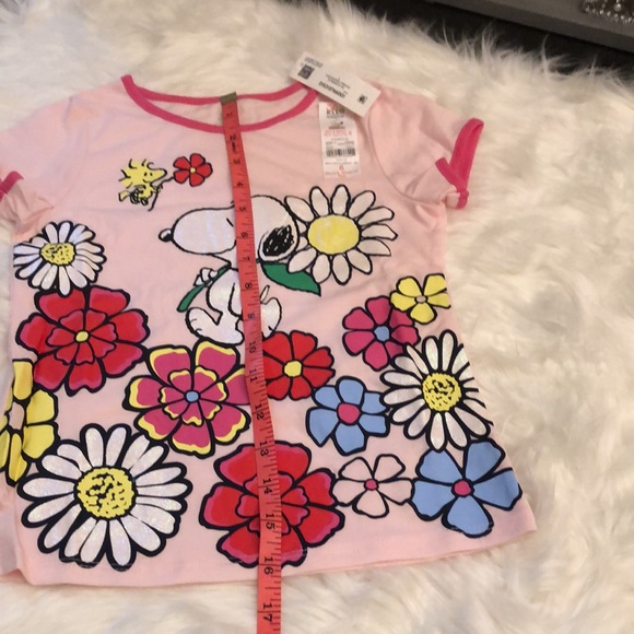 NWT Girl’s Short Sleeve Snoopy Flowers Tshirt- 6 - Picture 8 of 9